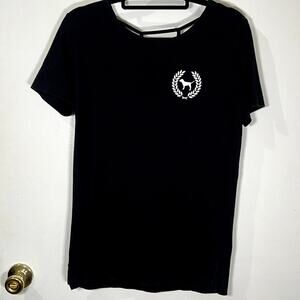 PINK Victoria's Secret black open back tee XS